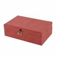 Juwelenkistje Versa Rood Polyester Karton Spiegel 16 x 7,8 x 25 cm 2