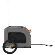 Hondenfietstrailer oxfordstof en ijzer oranje en grijs 6