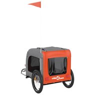 Hondenfietstrailer oxfordstof en ijzer oranje en grijs 8