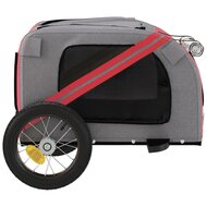 Hondenfietstrailer oxford stof en ijzer rood en grijs 7