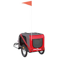 Hondenfietstrailer oxford stof en ijzer rood en grijs 8