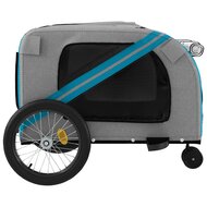 Hondenfietstrailer oxford stof en ijzer blauw en grijs 7