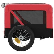 Hondenfietstrailer oxford stof en ijzer rood en zwart 8