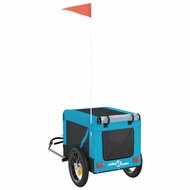 Hondenfietstrailer oxford stof en ijzer blauw en zwart 9