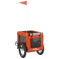 Hondenfietstrailer oxford stof en ijzer oranje en zwart 9