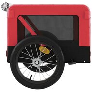 Hondenfietstrailer oxford stof en ijzer rood en zwart 6