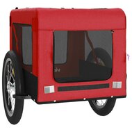 Hondenfietstrailer oxford stof en ijzer rood en zwart 8