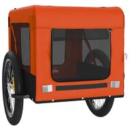 Hondenfietstrailer oxford stof en ijzer oranje en zwart 6