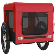 Hondenfietstrailer oxford stof en ijzer rood en zwart 6