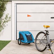 Hondenfietstrailer oxford stof en ijzer blauw 1