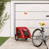 Hondenfietstrailer oxford stof en ijzer rood 1