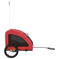 Hondenfietstrailer oxford stof en ijzer rood 6