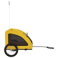 Hondenfietstrailer oxford stof en ijzer geel 6