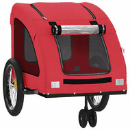 Hondenfietstrailer oxford stof en ijzer rood 5