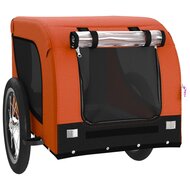 Hondenfietstrailer oxford stof en ijzer oranje en zwart 4