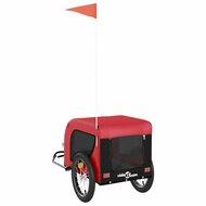 Hondenfietstrailer oxford stof en ijzer rood en zwart 7