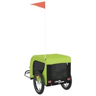 Hondenfietstrailer oxford stof en ijzer groen en zwart 7