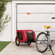 Hondenfietstrailer oxford stof en ijzer rood en zwart 1