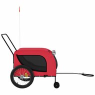 Hondenfietstrailer oxford stof en ijzer rood en zwart 5