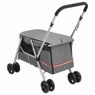 Hondenwagen inklapbaar 100x49x96 cm linnenstof grijs 6