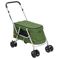 Hondenwagen inklapbaar 100x49x96 cm linnenstof groen 1