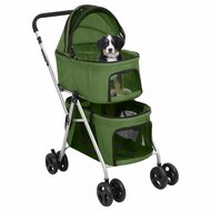 Hondenwagen 2-laags inklapbaar 83x48x97 cm oxford stof groen 2