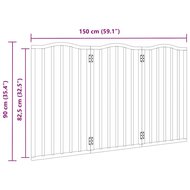 Hondenhek inklapbaar 3 panelen 150 cm populierenhout wit 9