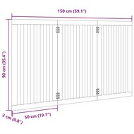 Hondenhek inklapbaar 3 panelen 150 cm populierenhout 9