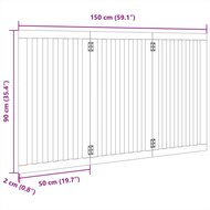 Hondenhek inklapbaar 3 panelen 150 cm populierenhout wit 9