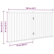 Hondenhek inklapbaar 2 panelen 160 cm massief vurenhout 9