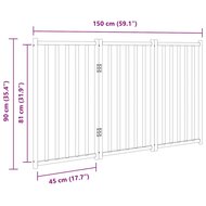 Hondenhek inklapbaar 3 panelen 150 cm massief vurenhout wit 9