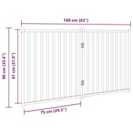 Hondenhek inklapbaar 2 panelen 160 cm massief vurenhout wit 9