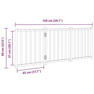 Hondenhek inklapbaar 3panelen 150cm massief vurenhout bruin eik 9