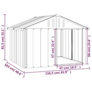 Hondenhok 116,5x103x81,5 cm gegalvaniseerd staal antracietkleur 5