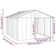 Hondenhok 116,5x153x81,5 cm gegalvaniseerd staal grijs 5