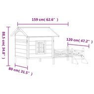 Hondenhok 159x120x88,5 cm massief grenenhout bruin 8