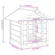 Hondenhok 65x65x61,5 cm massief grenenhout grijs 8