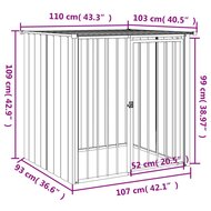 Hondenhok met dak 110x103x109 cm gegalvaniseerd staal zwart 5