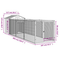 Hondenhok met dak 117x405x123 cm gegalvaniseerd staal antraciet 8