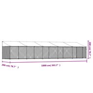 Hondenhok met dak en deur 10x2x2 m gegalvaniseerd staal grijs 9