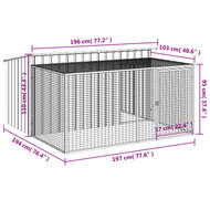 Hondenhok met ren 197x194x110 cm staal antracietkleurig 9