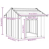 Hondenhok met dak 85x107x81 cm gegalvaniseerd staal 7