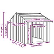 Hondenhok met dak 83x130x85 cm gegalvaniseerd staal 7