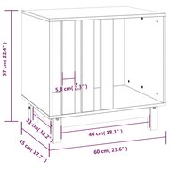 Hondenhok 60x45x57 cm massief grenenhout honingbruin 8