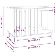 Hondenhok 90x60x67 cm massief grenenhout wit 8