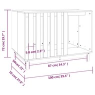 Hondenhok 100x70x72 cm massief grenenhout 8