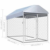 Hondenkennel voor buiten met dak 200x100x125 cm 5