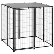 Hondenkennel 110x110x110 cm staal zwart 1