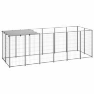 Hondenkennel 330x110x110 cm staal zilverkleurig 1