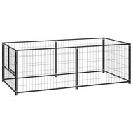 Hondenkennel 200x100x70 cm staal zwart 1